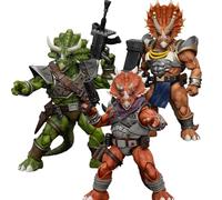 JOYTOY TMNT Adjutant Zorax Adjutant Zork Triceraton Infantryman 3 pcs 1/18 TMNT-Action Figure, Removable Weapons Character Figure, Posable Joints, 5,19 pouces Collectible Model, Birthday Gift
