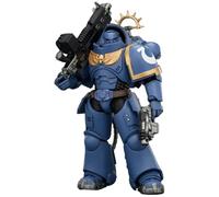 JOYTOY Ultramarines Warhammer 40k 1/18 Action Figure Game Edition Ultramarines Intercesseur lourd avec fusil à boulon lourd et pistolet à boulon Cadeaux de collection Jouets pour enfants de 15 ans et