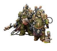 JOYTOY Warhammer 40K 1/18 Figurine d'action Death Guard Seigneur de la Virulence avec Power Fist et Twin Plague Spewer et Foul Blightspawn avec pulvérisateur de peste