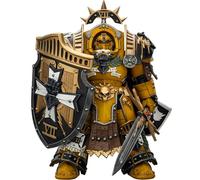 JOYTOY Warhammer 40k Horus Heresy, Imperial Fists Legion Praetor in Tartaros Terminator Armour avec épée de puissance et bouclier tempête Vigil 1/18 Figurine d'action à collectionner et afficher le