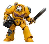 JOYTOY Warhammer 40k Imperial Fists Terminator 1 avec épée de puissance et fusil d'assaut Storm Bolter figurine d'action modèle à collectionner et à exposer 1/18