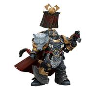 JOYTOY Warhammer Horus Heresy Space Wolves Legion Praetor avec hache de puissance et bouclier de combat 12,4 cm Figurine de collection à l'échelle 1/18 avec design exquis, cadeaux pour les fans et les