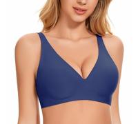 JOYTREE Soutien-gorge lisse pour femme sans armatures avec col en V profond sans armatures Soutien-gorge confortable T-shirt Soutien-gorge de sommeil doux avec extension de soutien-gorge