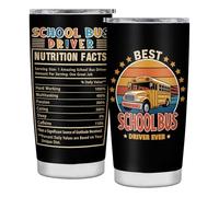 joytumbler Cadeau de reconnaissance pour chauffeur de bus scolaire en acier inoxydable avec couvercle 590 ml