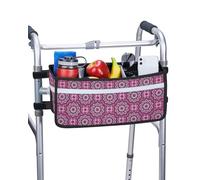 JOYTUTUS Panier de déambulateur pour personnes âgées, panier pour marcheurs avec porte-gobelet, avec deux planches séparées, sac de rangement pliable, meilleur cadeau pour la famille et les amis,