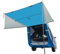 JOYTUTUS Tente de hayon pour SUV avec auvent à trois côtés et poteaux, résistant à l'eau, tente de camping avec housse de toit de voiture, universelle, s'adapte à la plupart des SUV, voitures, gris