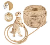 JOYUE Corde en Sisal Naturelle pour Réparation et Remplacement de Chat Scratch Pilier, 6 mm * 50 m Rayure Arbre, Arbres à Chat Rayure Tampon, Jute Corde, Décoration de Bricolage de Jardin et Maison