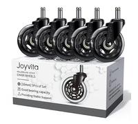 JoyVita 5pcs Roulettes Chaise de Bureau,Roulettes de Rechange pour Fauteuil de Bureau, Silencieuses Roues Pivotantes Universelles 360°, Résistante à l'abrasion (10 x 22 mm,Compatible uniquement IKEA)
