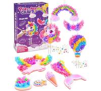 JOYVOVO Activités Manuelles pour Enfants, Cadeau Fille 4 5 6 7 8 9 10 ans, Jouet Fille 10 11 12 ans, 9 Pièces Kits de Loisirs Créatifs, Poke-in Amusant, DIY Queue de Sirène, Jouet Licorne