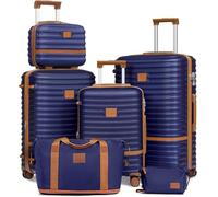Joyway 6 PCS Set de Valises, Valise Trolley de Voyage, Bagages Cabine Ultra-Légère, roulettes à 360°, Verrou TSA et Intérieur Compartimenté, Inclus 1 Sac à Bandoulière et 1 Sac Imperméable