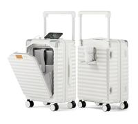 Joyway Bagage à main de 50,8 cm avec poche avant, valise rigide en polycarbonate avec port USB et porte-gobelet, 54,8 x 36,2 x 22,9 cm, approuvé par les compagnies aériennes, blanc, Carry-on-20inch