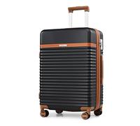 Joyway Oyway - Bagage à main de 50,8 cm avec poche avant, valise rigide en polycarbonate avec port USB et porte-gobelet, 54,8 x 36,2 x 22,9 cm, bagage à roulettes pivotantes et serrure TSA, noir