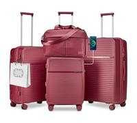 Joyway Set de 4 Valises, PP Ensemble de Valise Cabine de Voyage, Ultra-Légères, Rigides et Rotatives à 360°, Trolley Expansibles avec Serrure TSA Comprenant 1 Sac Imperméable - 20/24/28''