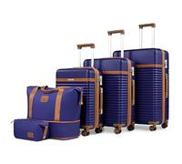 Joyway Set de 5 Valises ABS Coque Dur Extensible Trolley Set de Bagages avec 4 Roues et Serrure TSA Bleu Foncé