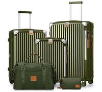 Joyway Set de 5 Valises, Ensemble Bagages Rigide en ABS+PP, Capacité Extensible 25%, avec Porte-Gobelets, Roues Antiglisse à 360° y Serrure TSA Idéal pour Les Familles ou Les Longs Trajets