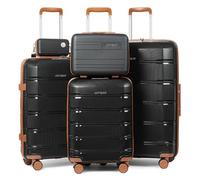 Joyway Set de Valises, 5 Pièces Ensemble de Valise Trolley de Voyage 20/24/28'', Bagages Cabine, avec Serrure TSA et Roues Multi-Angles Spinner, Inclus 1 Trousse de Toilette et 1 Sac Bandoulière