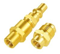 Joywayus Kit de conversion de déconnexion rapide en laiton 0,3 cm NPT femelle x 0,6 cm propane et adaptateur mâle évasé 3/8" NPT femelle x 3/8"