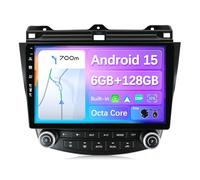 JOYX - [6G+128G] - Android 15 Autoradio pour Honda Accord 7th (2002-2007) - INTEGRE DSP/Carplay/Android Auto - GRATUITES LED Caméra MIC - 2 Din 10.1” - Soutien Dab Volant WLAN BT 360-Caméra Fast-Boot