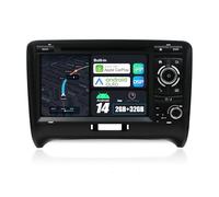 JOYX Android 10.0 Double Din Autoradio pour Audi TT 2006-2011 Voiture GPS Navigation | Gratuite Caméra & Canbus | 7 Pouces | 2G+32G | Soutien Dab+ WiFi 4G Bluetooth Commande au Volant Google Carplay
