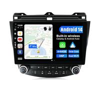 JOYX Android 14 Autoradio Pour Honda Accord 7th (2002-2007) - [4G+64G] - Built-in DSP/Carplay/Android Auto - 2 Din - IPS 10.1 Pouce - LED Caméra GRATUITES - Soutien Dab Volant BT5.0 WLAN 4G 360-Caméra