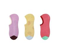 Joyxien Lot de 3 paires de chaussettes bateau fines et confortables pour femme, simples, respirantes, tricotées en relief, invisibles, ne tombent pas, R9067 Peach Bubble, Taille unique
