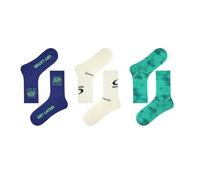 Joyxien Lot de 3 paires de chaussettes Joker confortables et respirantes pour homme - Noir et blanc - Couleur unie - Absorbant la transpiration, Teinture par nœuds Chaoku, One Size