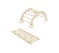 Joyz 2 en 1 Arche à Grimper avec Toboggan, Naturel, en Bois, Bascule Arc-en-ciel avec Rampe d'Escalade, Structure d'Escalade en Intérieur, pour