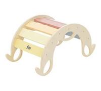 Joyz Arc d'Escalade Montessori Enfants, Colorée, Bascule d'Arche Espalier en Bois, Multicolore G