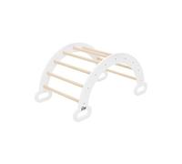 Joyz Arche à Grimper et Bascule pour Enfants en Bois Naturel-Blanc, 89x52x45,5 cm, Bébés