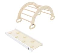 Joyz Arche d'Escalade pour Enfants, Naturel, Bascule en Bois, 74x41x38,5 cm, Échelle d'Entraînement à l'Équilibre, Bébé à partir 1