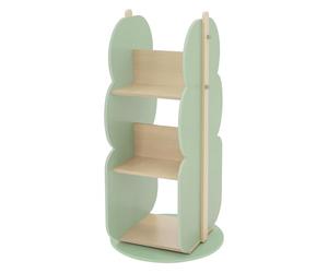 Joyz Bibliothèque pour Enfants en Forme d'Arbre, Ø 48x96 cm, en Bois, Vert Naturel, Etagère à 2 Côtés avec 5 Compartiments, Pivotant à 360°, Meubles à Ranger les Livres et Jouets pour Chambre d'Enfant