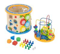 Joyz Cube de Motricité 8en1, Bois, Jouet Montessori à Partir de 1 an, Cubes d'Activités Multifonctions, Boucle de Motricité, Jouet Développement, Jouet Éducatif Enfants/Garçons/Filles