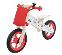 Joyz Mini-Draisienne en Bois, Vélo d'Équilibre Rose, Vélo d'Apprentissage Enfants + 2 Ans, Siège Réglable, Roues EVA Increvables 11 Pouces, Sac en Tissu, Sonnette, Poignée Transport, Tricycle Éducatif