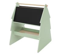 Joyz Tableau Enfant Double Face Design Sapin 68x60x80 cm Etagère en Bois Vert Nature avec Tige pour Rouleau de Papier
