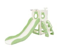 Joyz Toboggan 3-en-1 Blanc-Vert pour Enfants, Structure de Jeu Intérieur/Extérieur avec Panier de Basket, Échelle Sûre, Glissière Stable en Plastique, Jouet d’Activité pour Tout-Petits dès 3 Ans