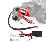 Joyzan 1:10 Treuil de Voiture RC, Échelle Crawler Treuil Télécommandé | Remorque Modèles en Métal Véhicule sans Fil Accessoires Contrôleur et Récepteur pour SCX10 D90 1/10 RC voiture à chenille