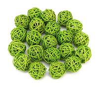 Joyzan 20pcs décoration de Boules de rotin en Osier, remplisseurs de Vase orbes décoratifs Bricolage pour Mariage, noël, fête, Jardin, 2 Couleurs Disponibles[Vert]