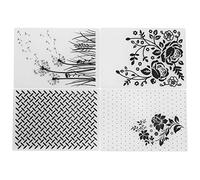 Joyzan 4 Pièces Dossier Gaufrage, Classeur Gaufrage Pochoir Carte Papier Modèle Fleur Pochoir à Gaufrer Embossing Empreinte Moulée Outil Décoratif Gaufré DIY Classeur Motif Gauffrage Craft Plastique
