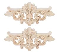 Joyzan Applique de Moulures en Bois Sculpté, Appliques Sculptée Décoratif Vintage Fleur Longue Sculpture Decal Meubles Porte Décoration Rétro Artisanat Stickers Ornements pour DIY Maison