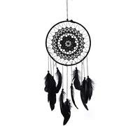 Joyzan Attrape RêVes Fait à la Main, Arbre de Vie Plumes Murale Festival Cadeau Coton Plume Naturelle Noir Art Main pour Maison Chambre Coucher Fête Attrapeur Grand Décor Mural Mobile Décoration