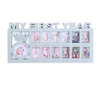 Joyzan Cadre Photo Nouveau Né, Bois BéBé Cadeau De Naissance Exquis12Petits Enregistrer Croissance Mensuelle PremièRe AnnéE Cadeaux Enregistrent Souvenir Cadea GarçOn Fille DIY FêTe Grossesse Fois