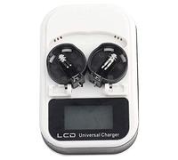 Joyzan Chargeur Batterie Lithium Bouton Rechargeable, écran LCD AC100~240V Large Entrée Tension Rechargeable Pile ION Sortie Nombre Remplacement Clé Montre Baies Automatique Charge Rapide Compatible