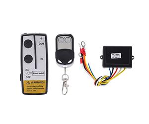Joyzan Commande Treuil sans Fil, Télécommande de Treuil à Deux Canaux DC12V 24V Clé Télécommande Porte Garage Interrupteur Combiné Étanche Robuste Portée Voyant Lumineux Commutateur Voiture Camion