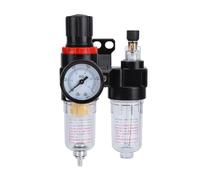 Joyzan Filtre Pneumatique, Eau Huile Gaz Percolateur Compresseurs Kit Crépine Piège à Outil Air avec Manomètre et Éléments Filtrants en Cuivre Alliage D'aluminium de Tuyau Échelle Régulateur Réducteur
