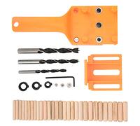 Joyzan Guide Perceuse Trous Goujon Bois, Gabarit Tourillon Perçage Cheville Butée Parallèle Goujonnage Taille Réglable Antidérapant Travail Outil Manuel Utilisatio ABS Poche Clip Droit 6,8,10MM