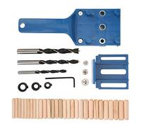 Joyzan Guide Perceuse Trous Goujon Bois, Gabarit Tourillon Perçage Cheville Butée Parallèle Goujonnage Taille Réglable Antidérapant Travail Outil Manuel Utilisatio ABS Poche Clip Droit 6,8,10MM