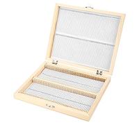 Joyzan Lames Spécimen Microscope Bote en Bois, Boîte de rangement Kit de Microscope avec Serrure Enfant Préparées Verre Laboratoire Lame Stockage Outil pour Cellule Humaine L'étude la Biologie Dcience