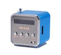Joyzan Mini Haut-Parleur TD-V26, Haut-Parleur Stéréo MP3/MP4 avec Tuner | FM Mini Lecteur de Musique sans Fil Enceinte Portable Rétro Radio FM Stéréo Lecteur MP3 Compatible Carte TF Disque U(Bleu)