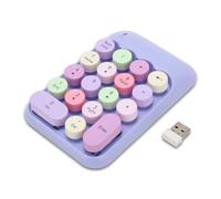 Joyzan Pavé Numérique à Une Main, Clavier Mécanique sans Fil Rechargeable Portable Rétro 18 Touches USB 2,4 G avec Touches Rondes, Extensions Colorées, Claviers (Thème Violet)