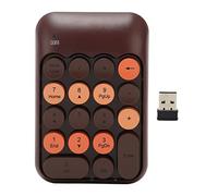 Joyzan Pavé Numérique à Une Main, Clavier Mécanique sans Fil Rechargeable Portable Rétro 18 Touches USB 2,4 G avec Touches Rondes, Extensions Colorées, Claviers (Couleur Café)